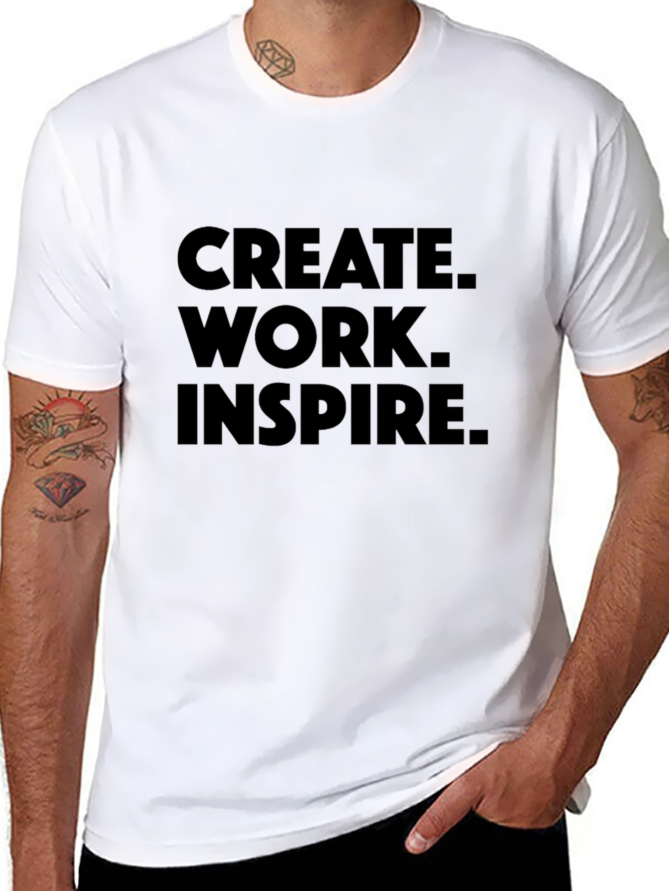 Create. Work. Inspire. Black T-Shirt