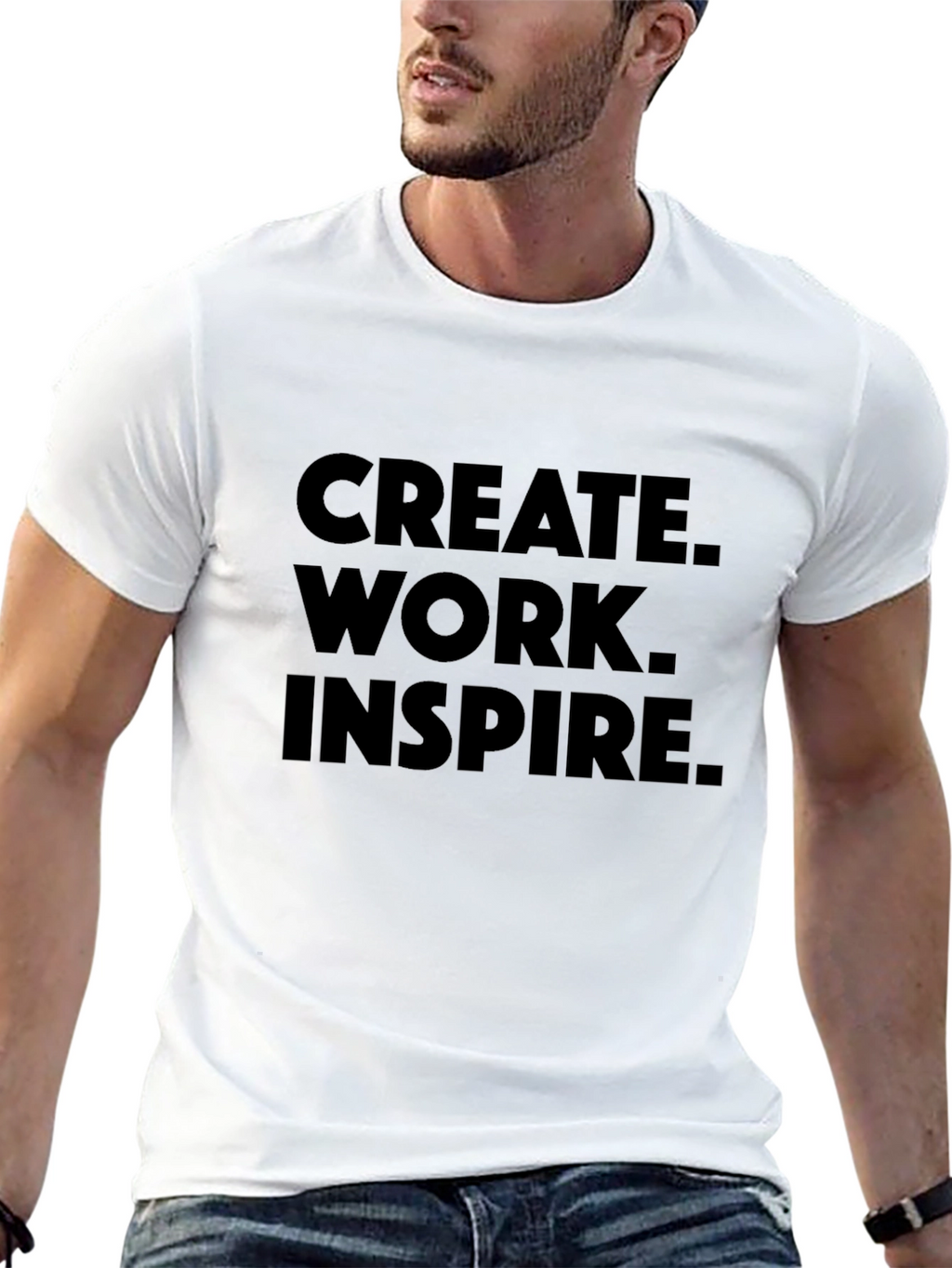 Create. Work. Inspire. Black T-Shirt