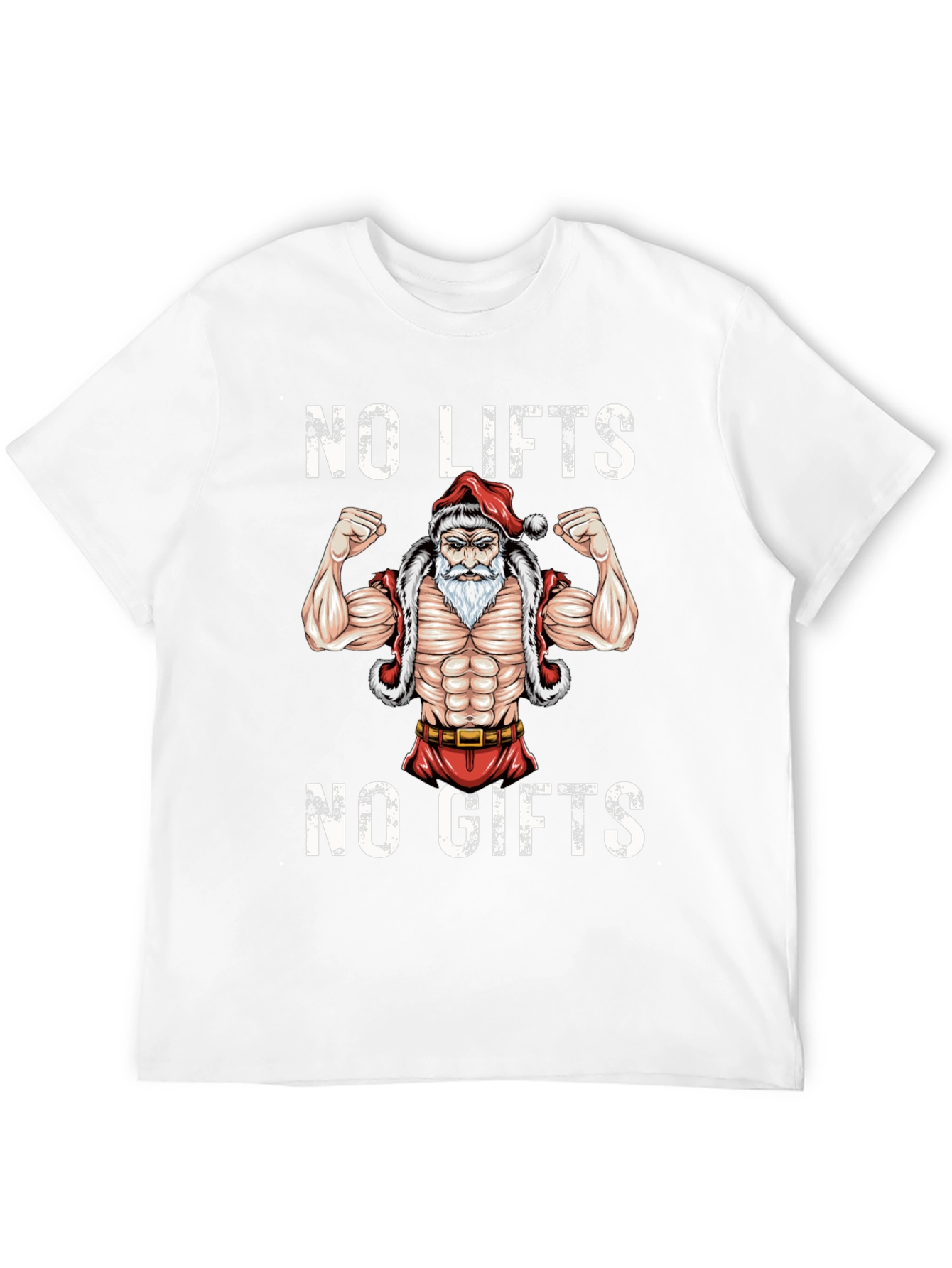 Funny Santa Muscle Gym Workout T-Shirt