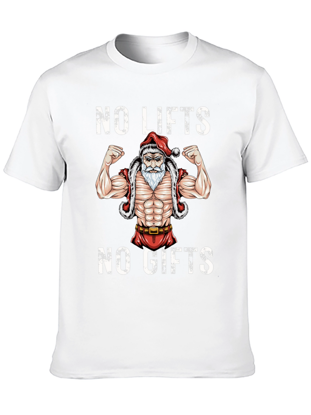 Funny Santa Muscle Gym Workout T-Shirt