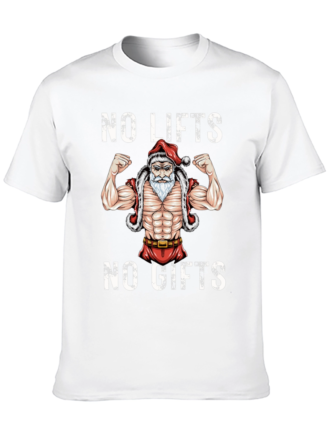 Funny Santa Muscle Gym Workout T-Shirt