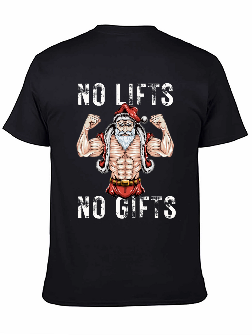 Funny Santa Muscle Gym Workout T-Shirt