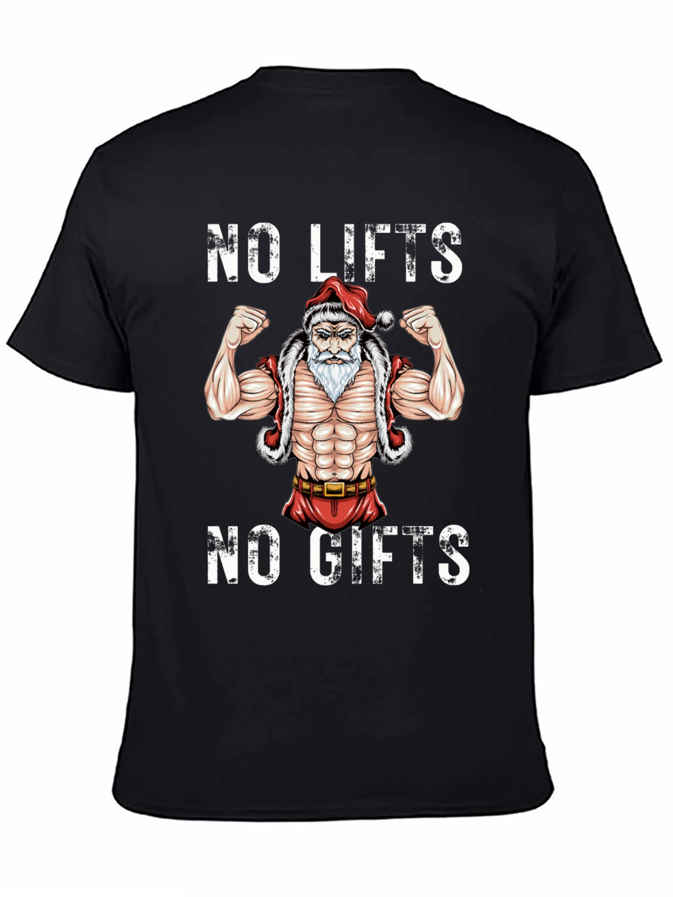 Funny Santa Muscle Gym Workout T-Shirt
