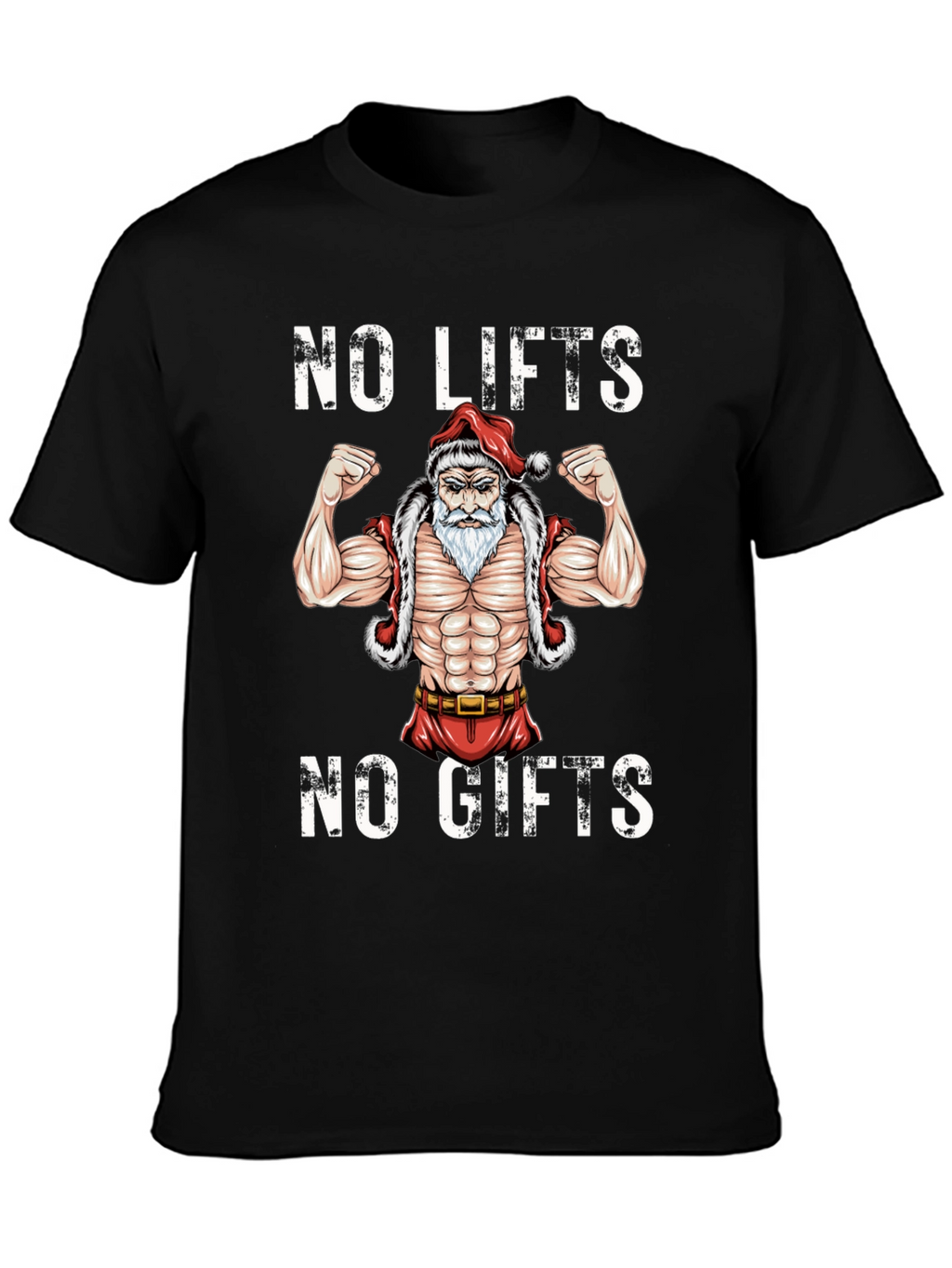 Funny Santa Muscle Gym Workout T-Shirt