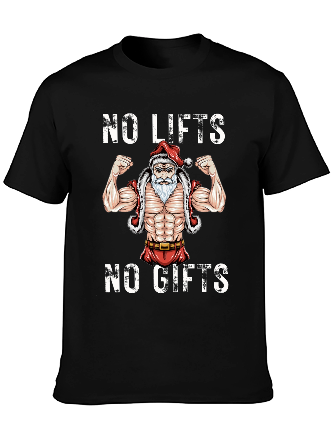 Funny Santa Muscle Gym Workout T-Shirt