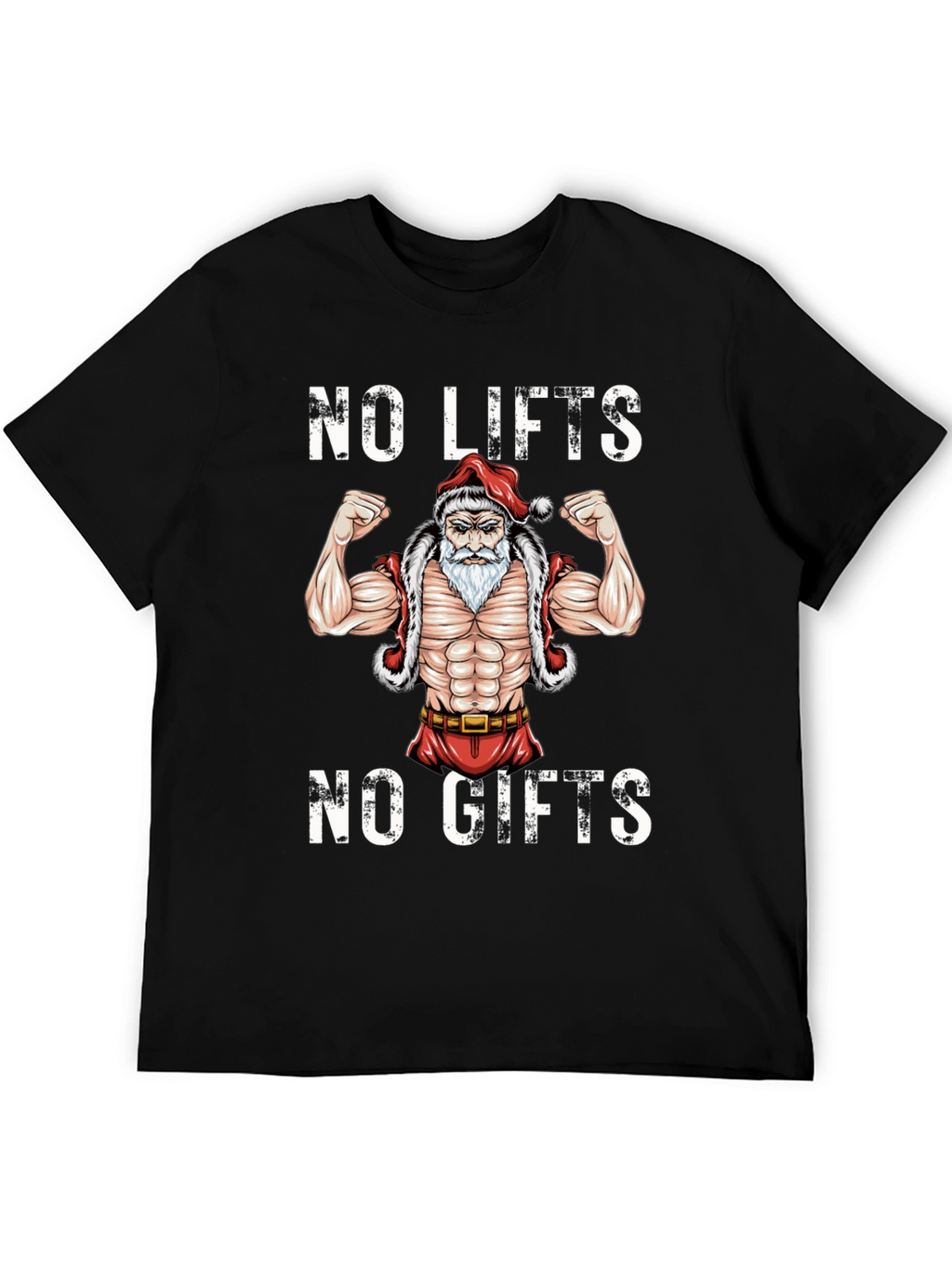 Funny Santa Muscle Gym Workout T-Shirt