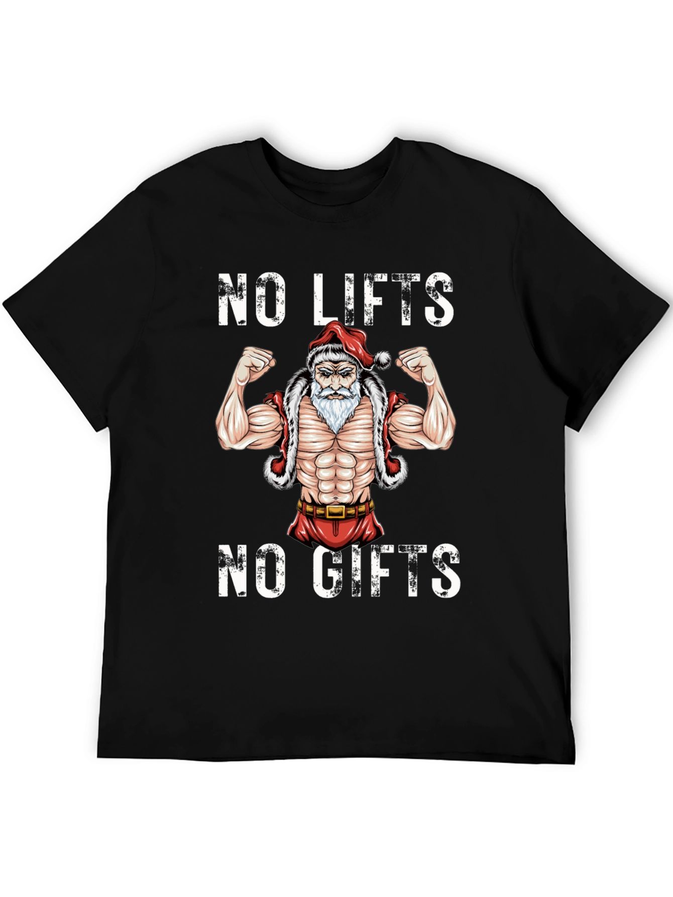 Funny Santa Muscle Gym Workout T-Shirt