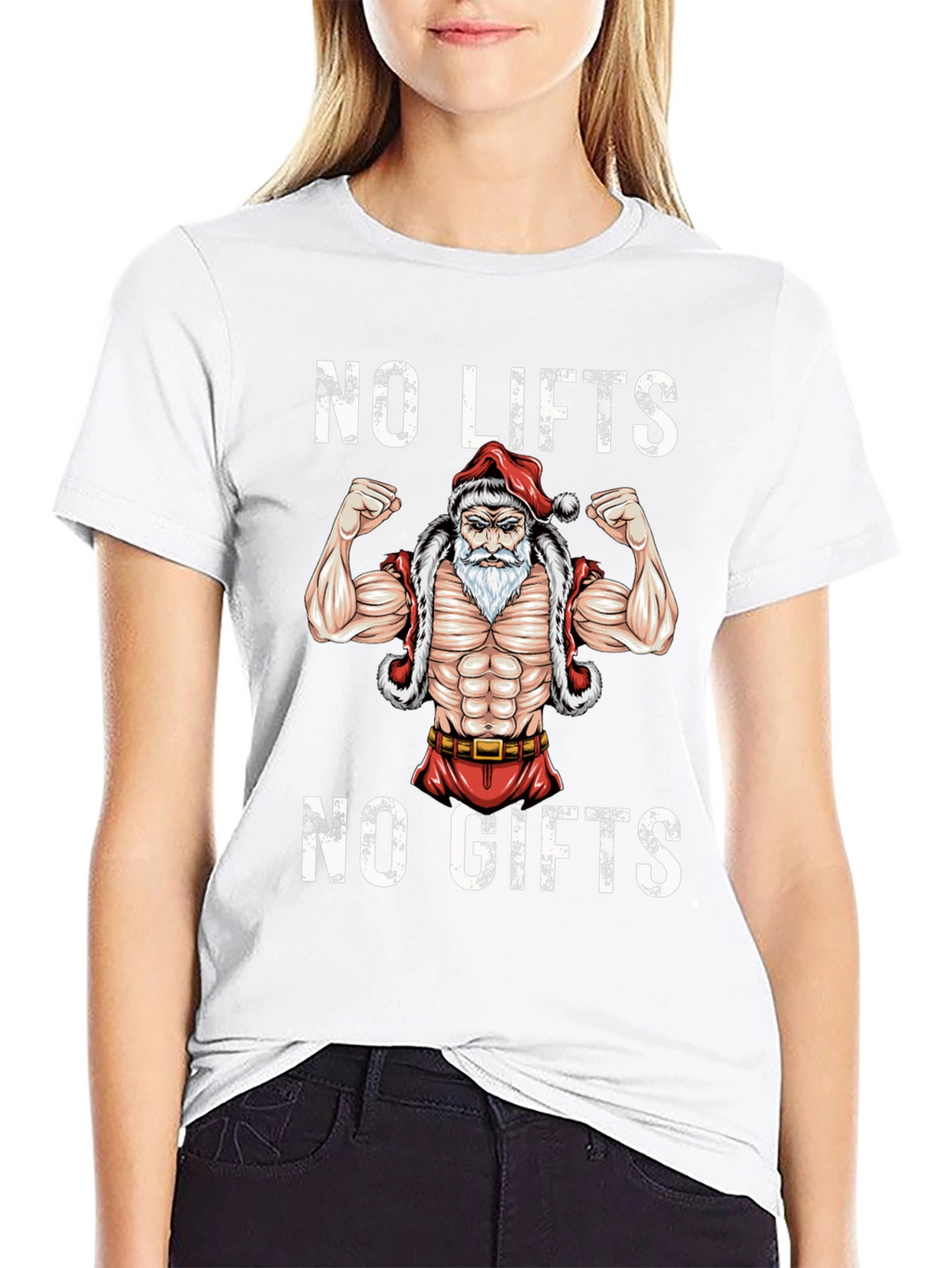 Funny Santa Muscle Gym Workout T-Shirt