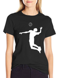 Volleyball Player Graphic Tee - Black