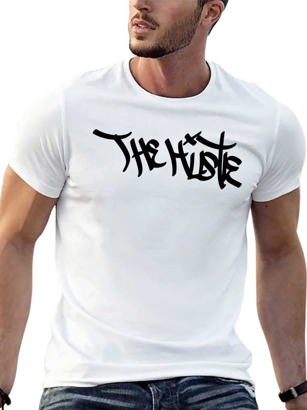 The Hustle Black Graphic Tee