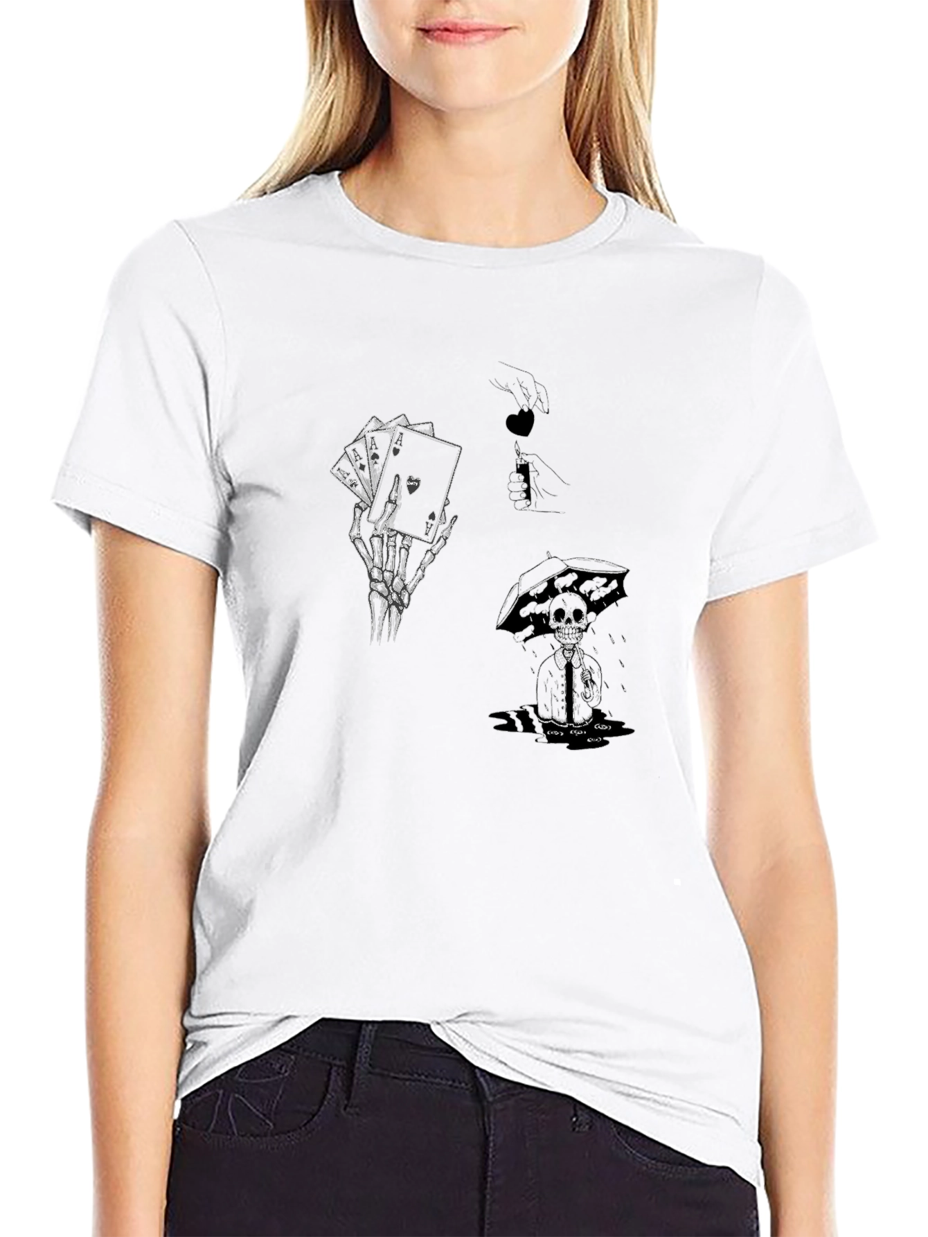 Graphic Tee - Skeleton Hand & Cards