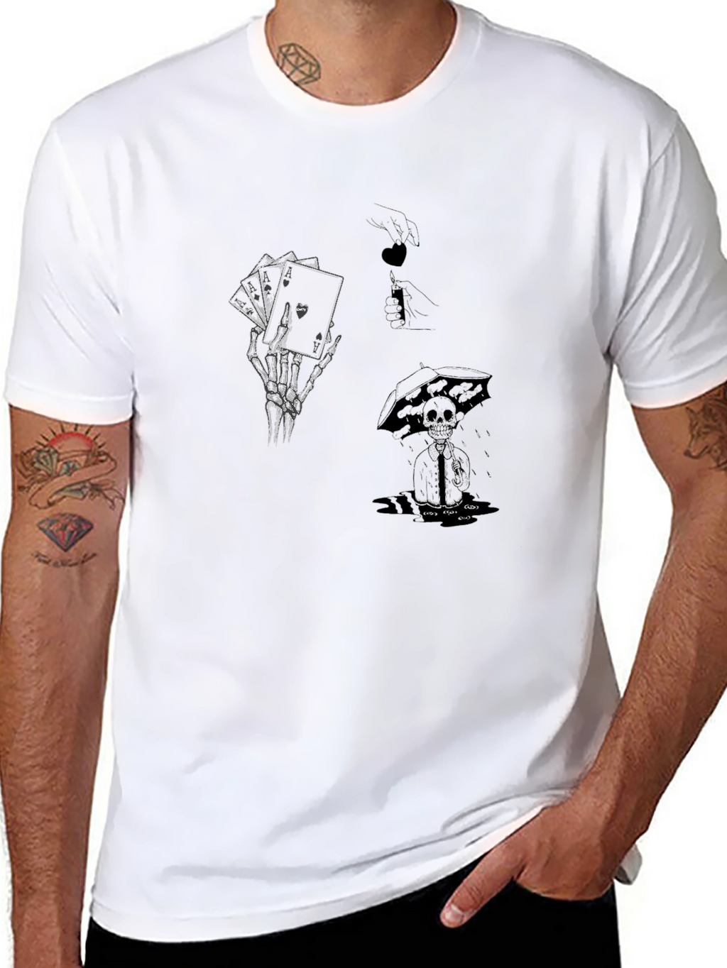 Graphic Tee - Skeleton Hand & Cards