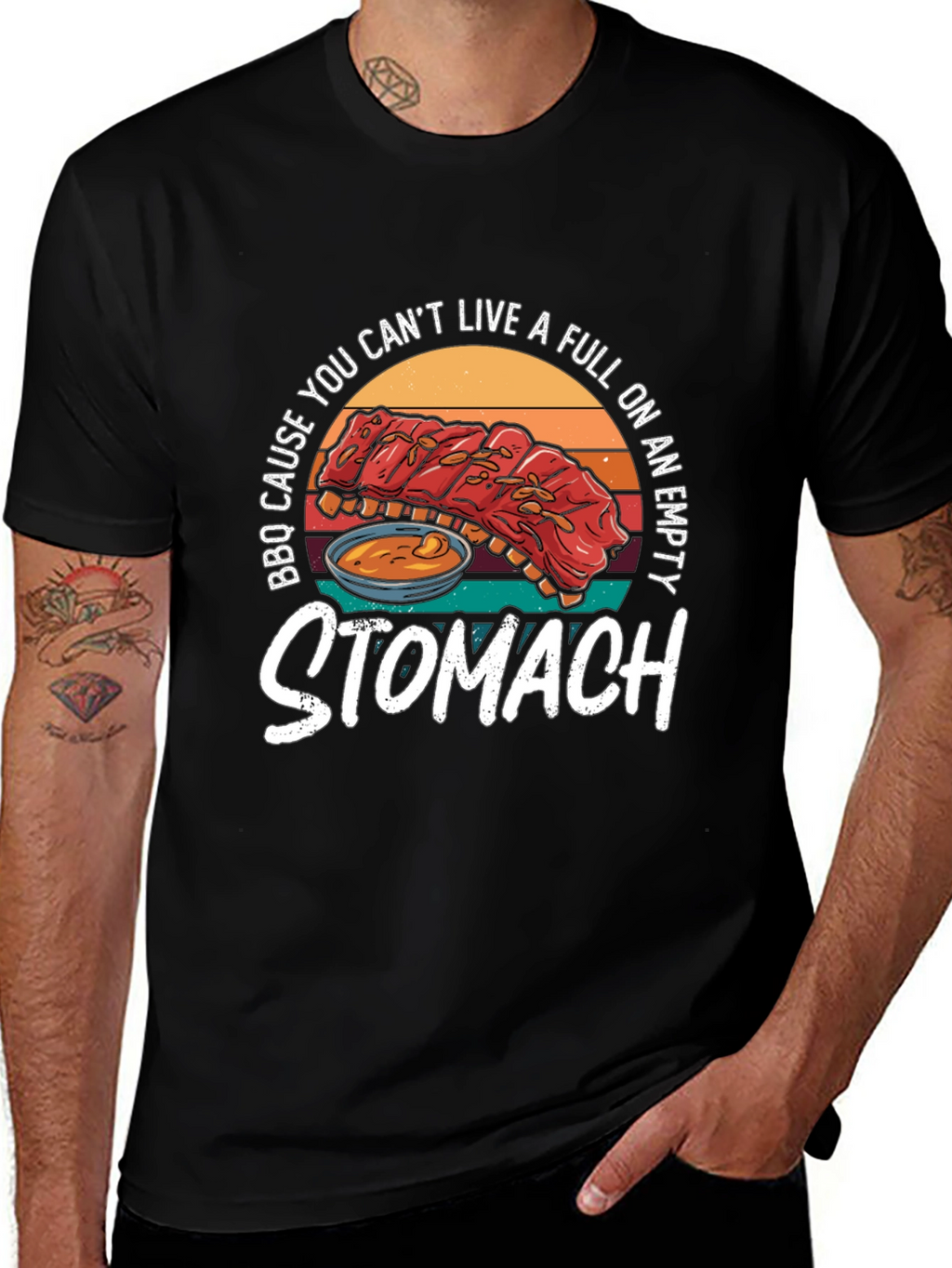 BBQ Ribs Graphic T-Shirt - Full Stomach Club