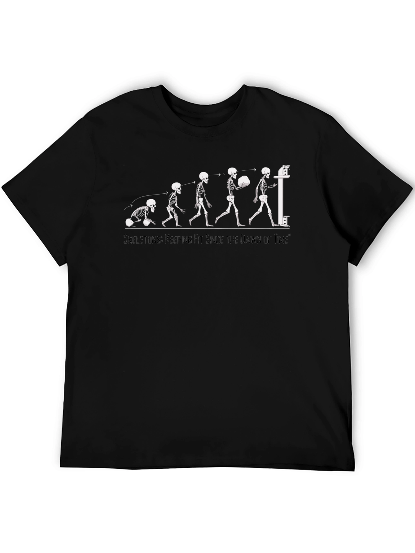 Skeletons Evolution Fitness Black T-Shirt