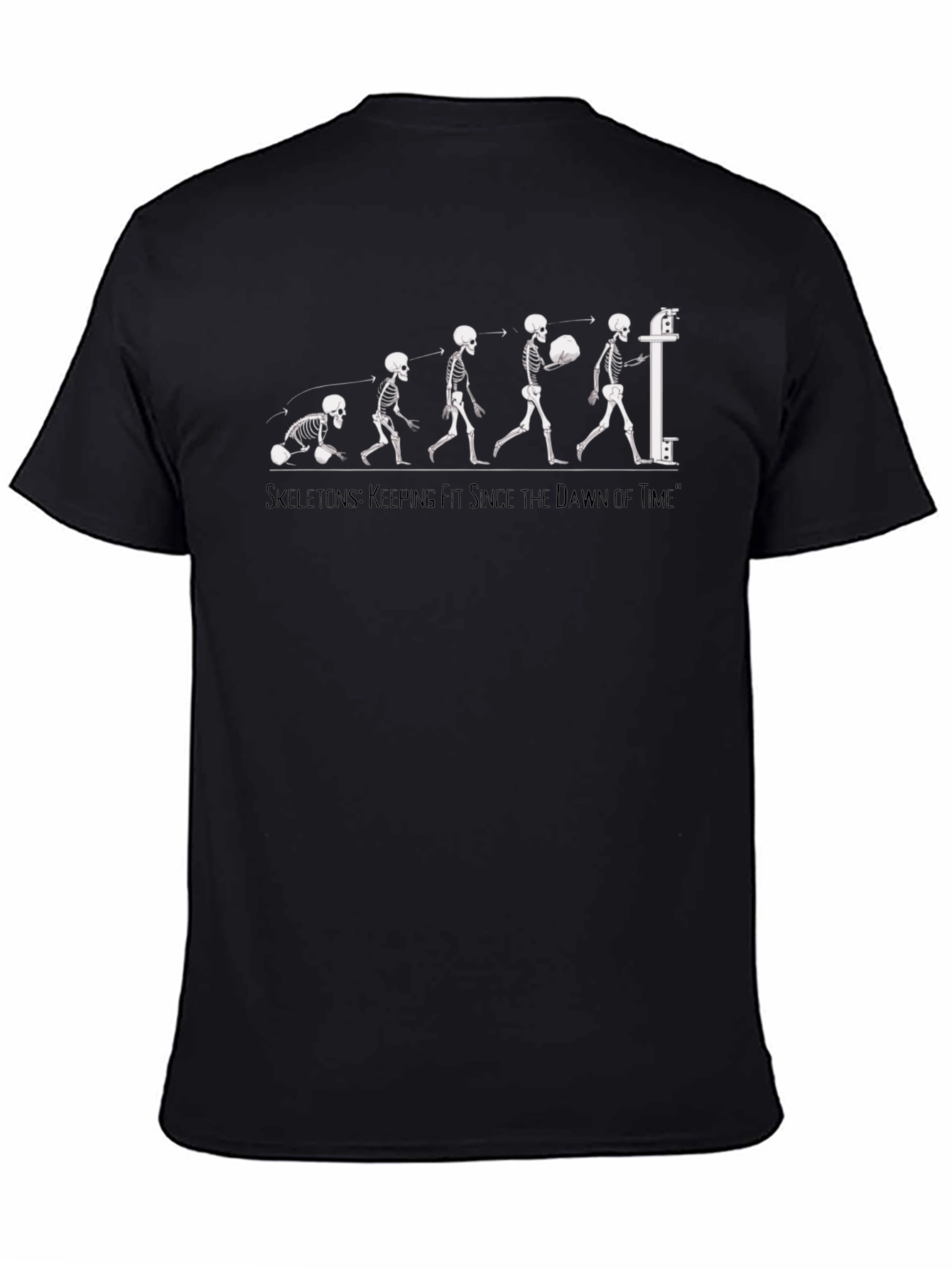 Skeletons Evolution Fitness Black T-Shirt