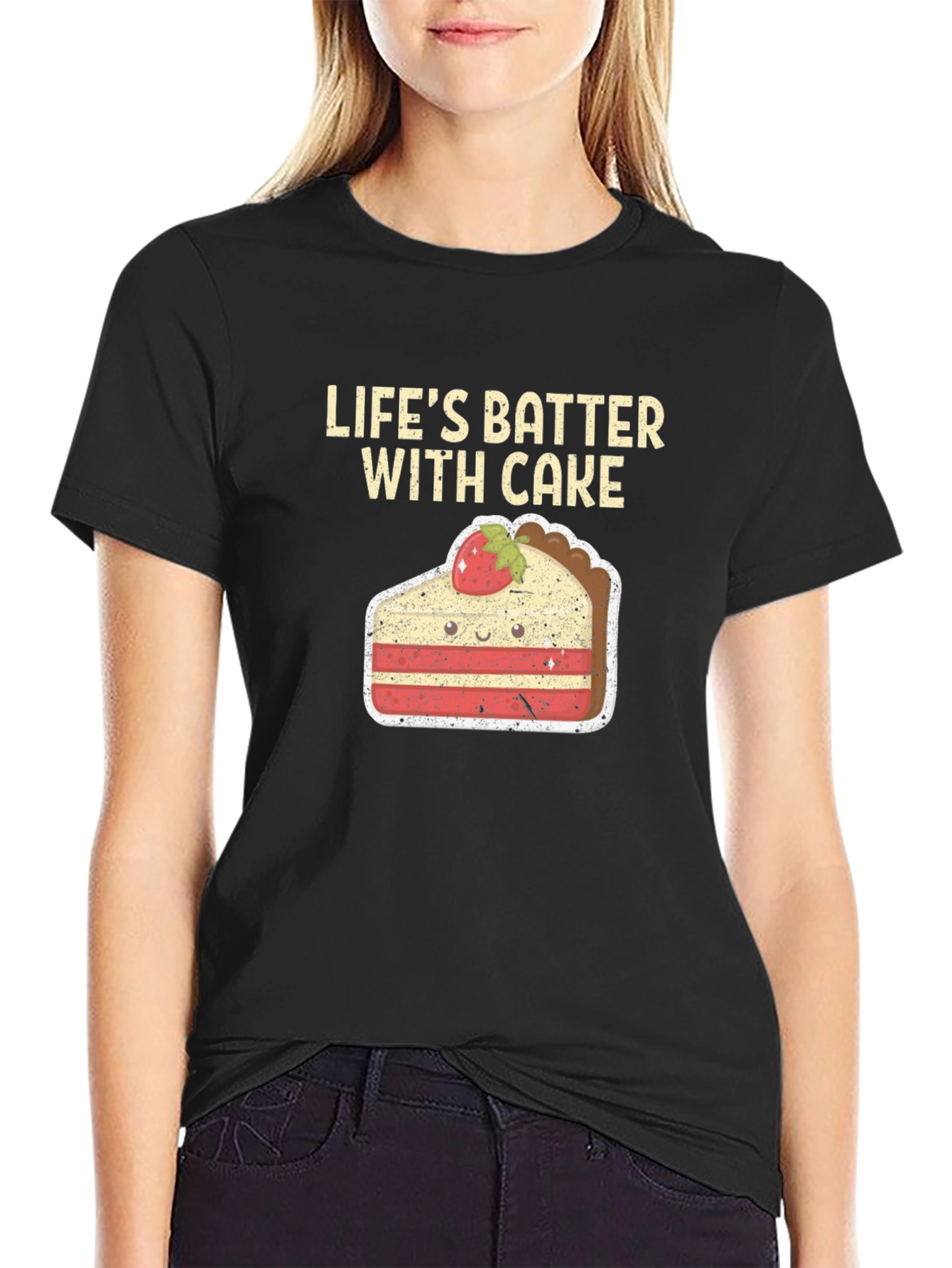Lifes Batter with Cake T-Shirt - Funny Dessert Tee
