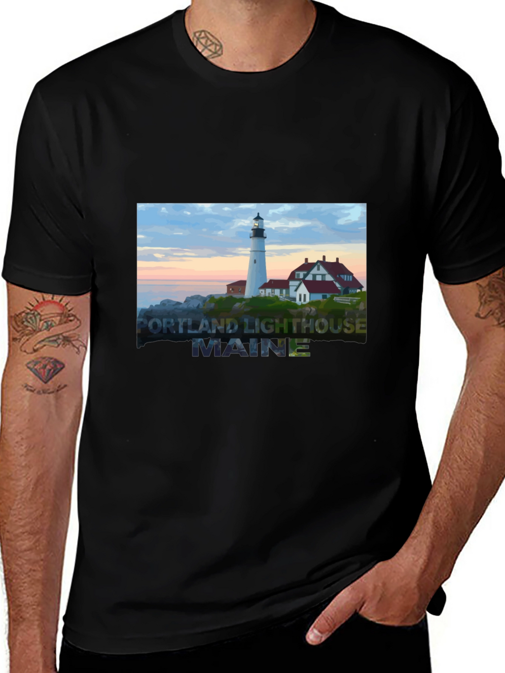 Maine Lighthouse Graphic Tee