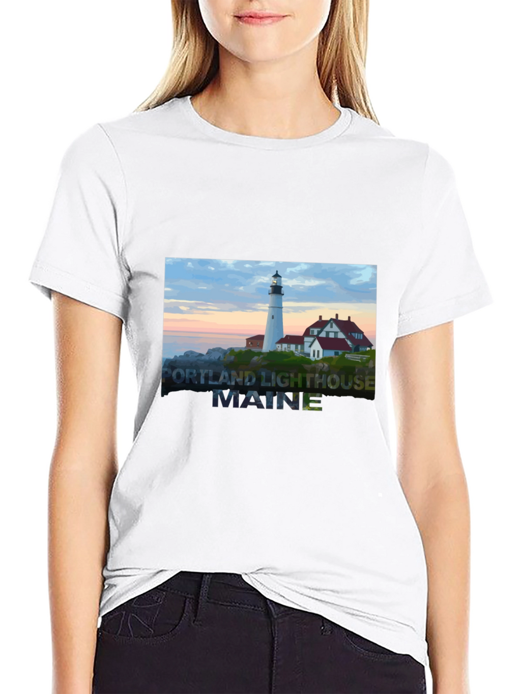 Maine Lighthouse Graphic Tee