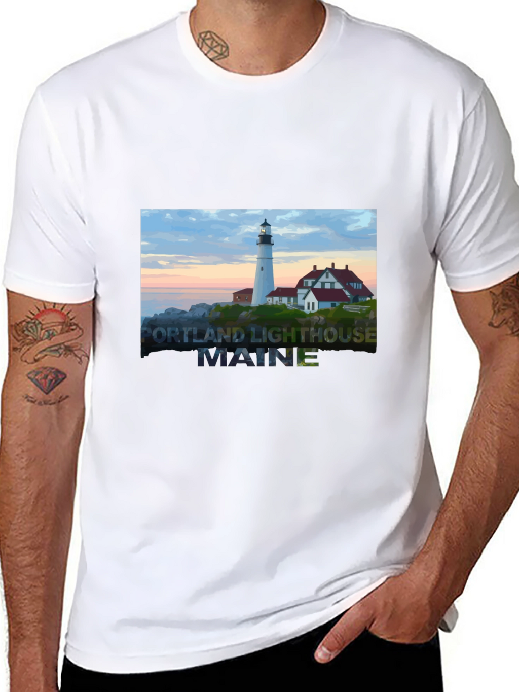 Maine Lighthouse Graphic Tee