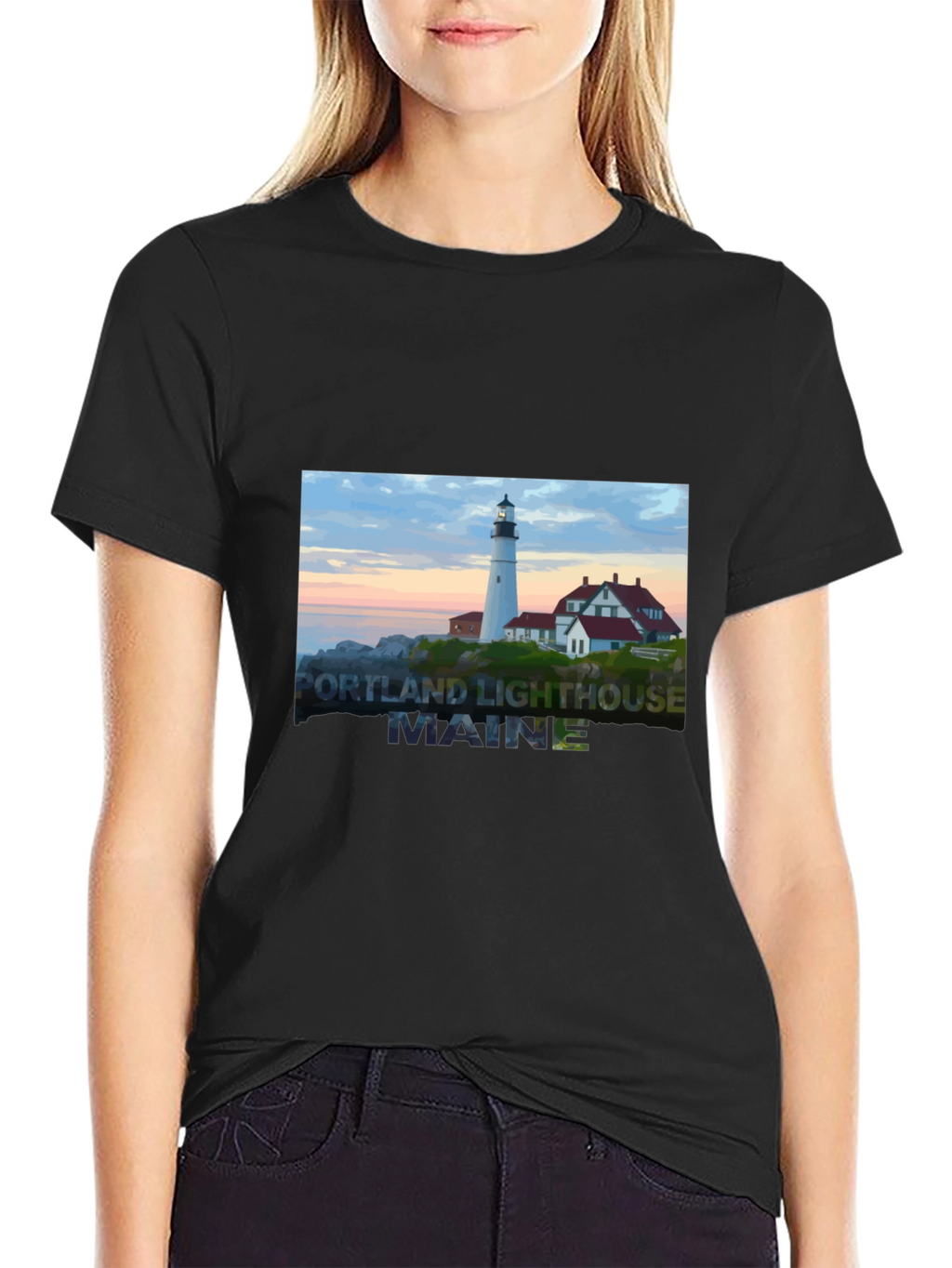 Maine Lighthouse Graphic Tee