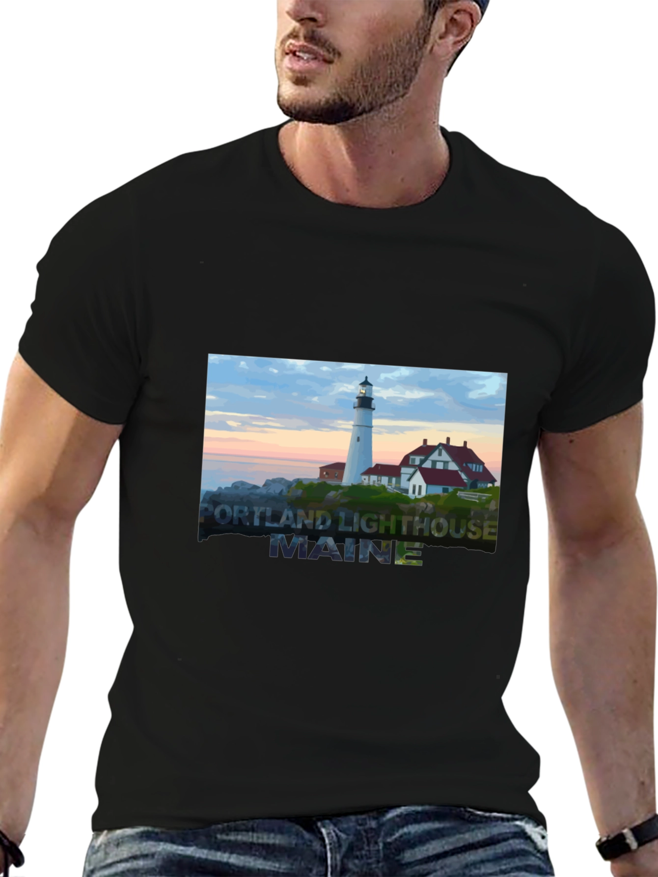 Maine Lighthouse Graphic Tee