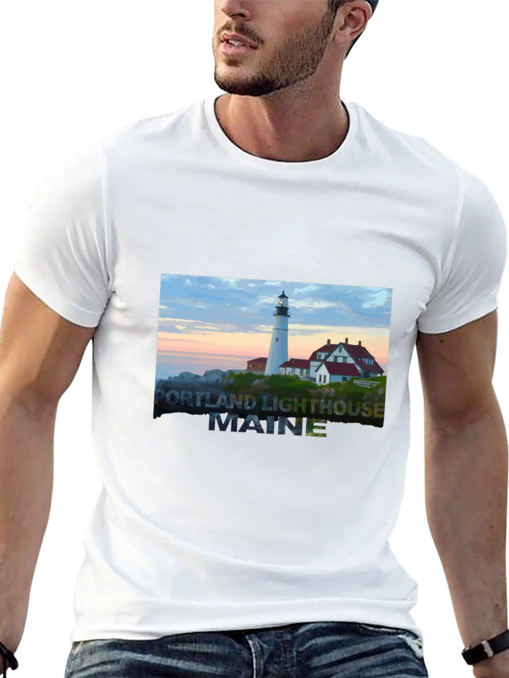 Maine Lighthouse Graphic Tee
