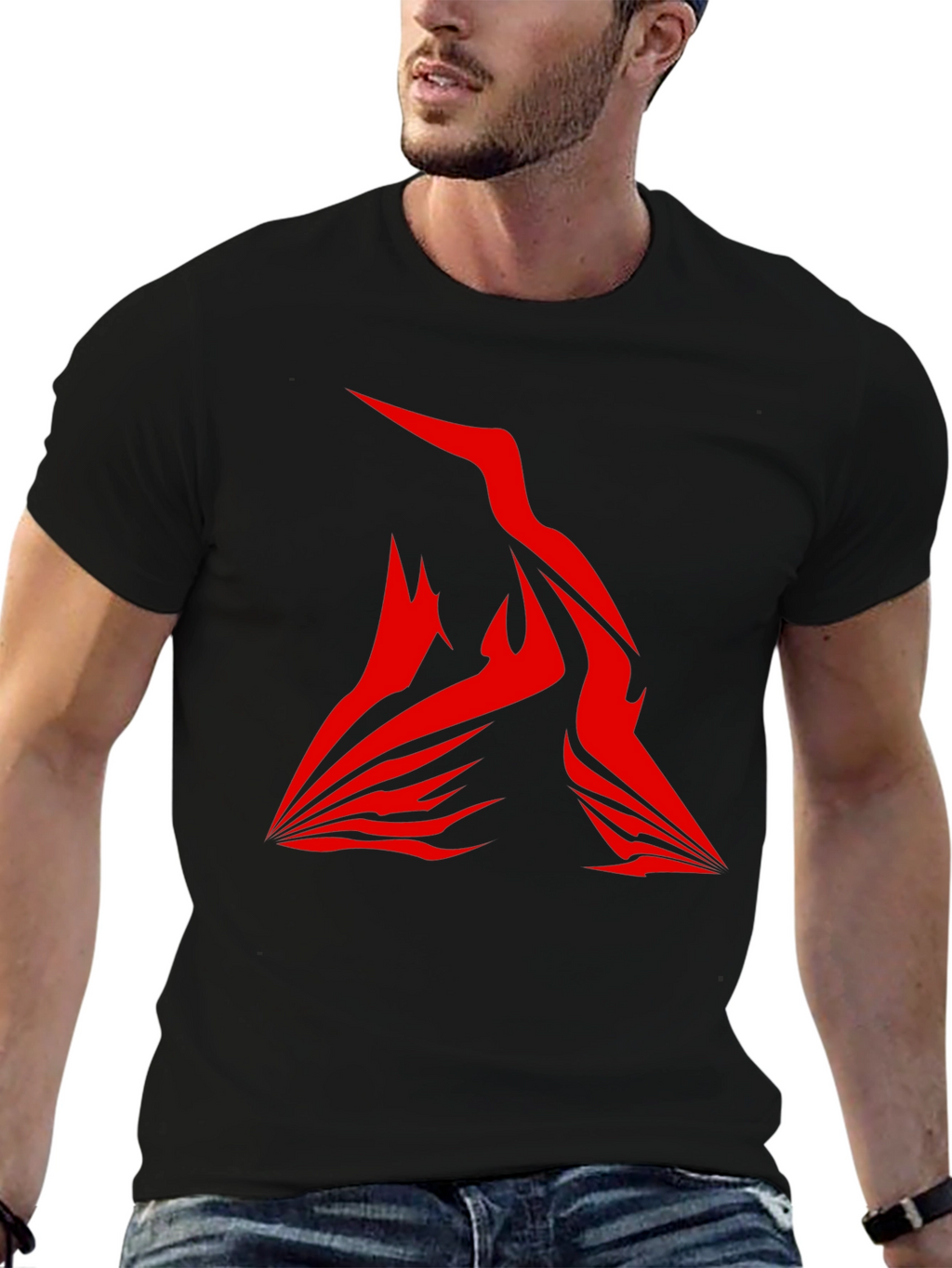 Modern Red Graphic Tee - Bold Statement Shirt