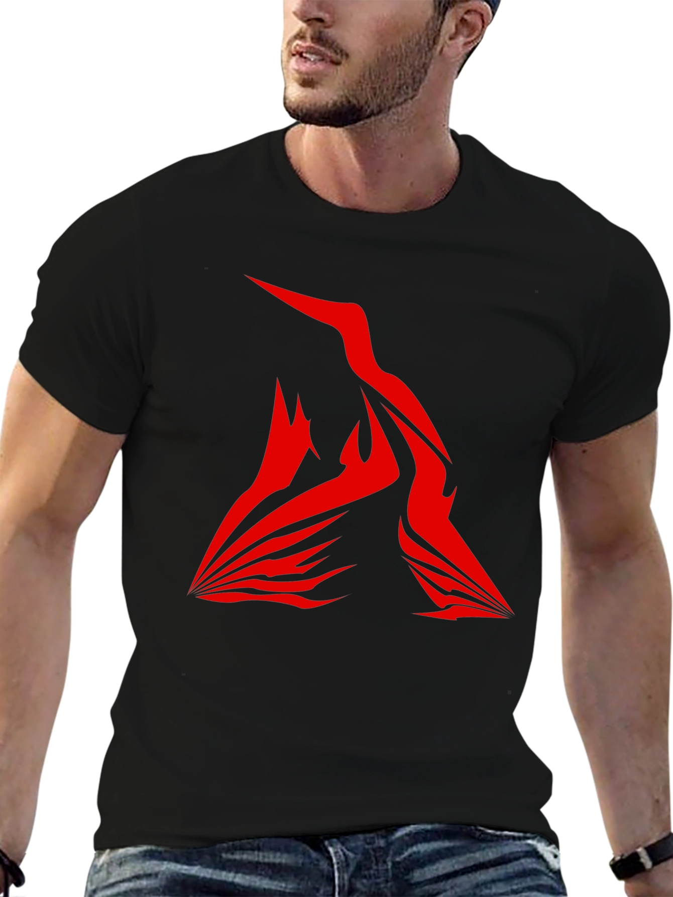 Modern Red Graphic Tee - Bold Statement Shirt