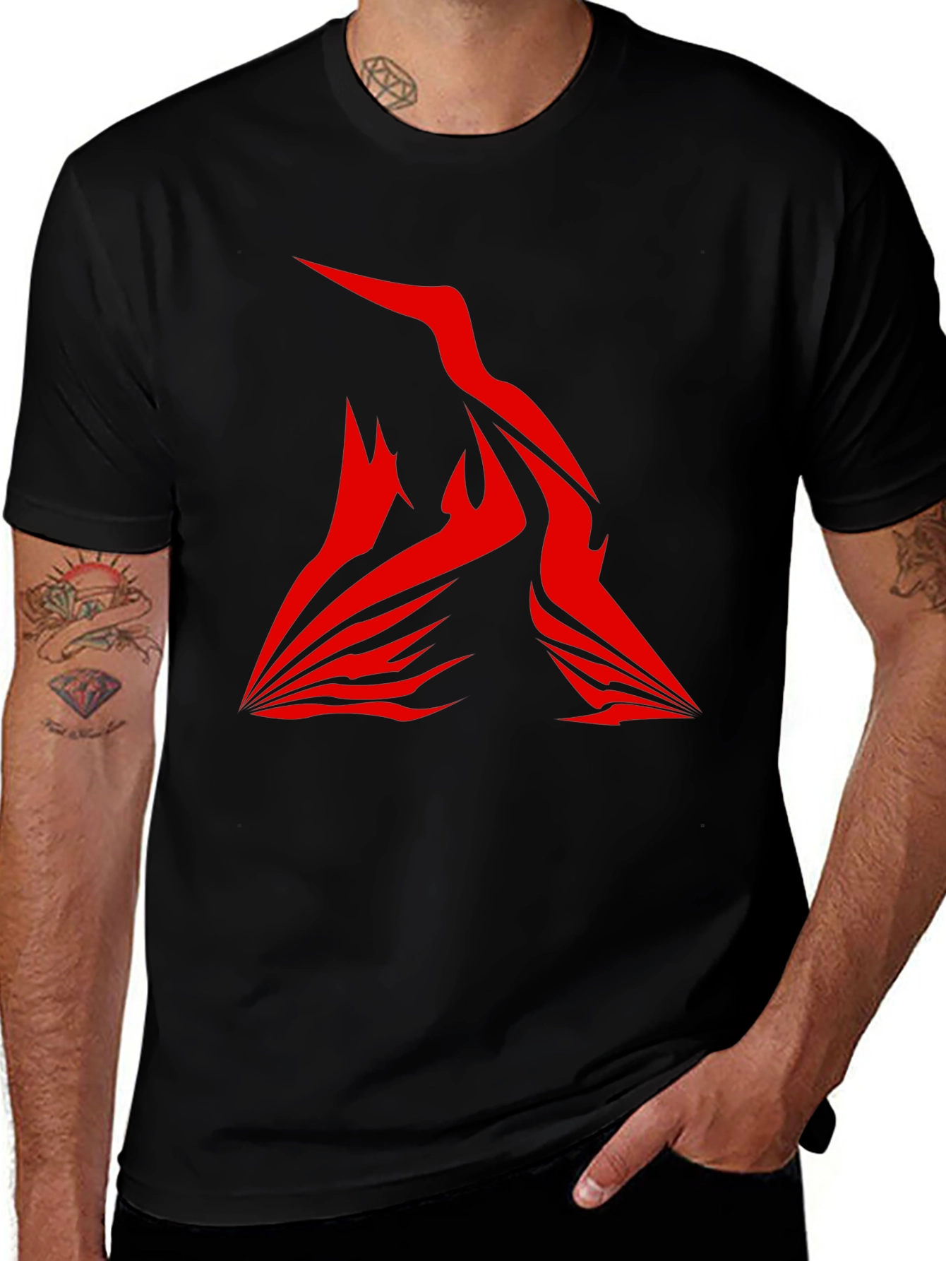 Modern Red Graphic Tee - Bold Statement Shirt