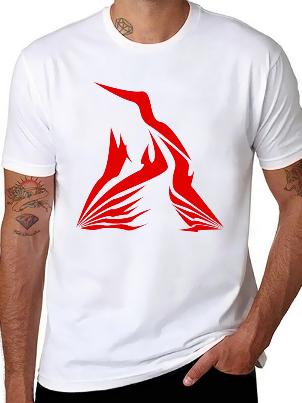 Modern Red Graphic Tee - Bold Statement Shirt