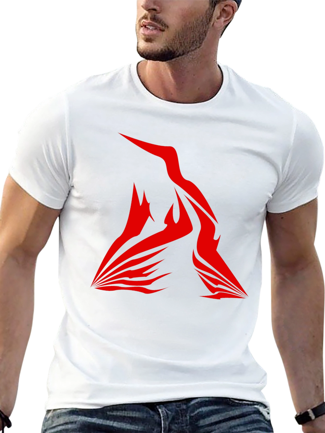 Modern Red Graphic Tee - Bold Statement Shirt