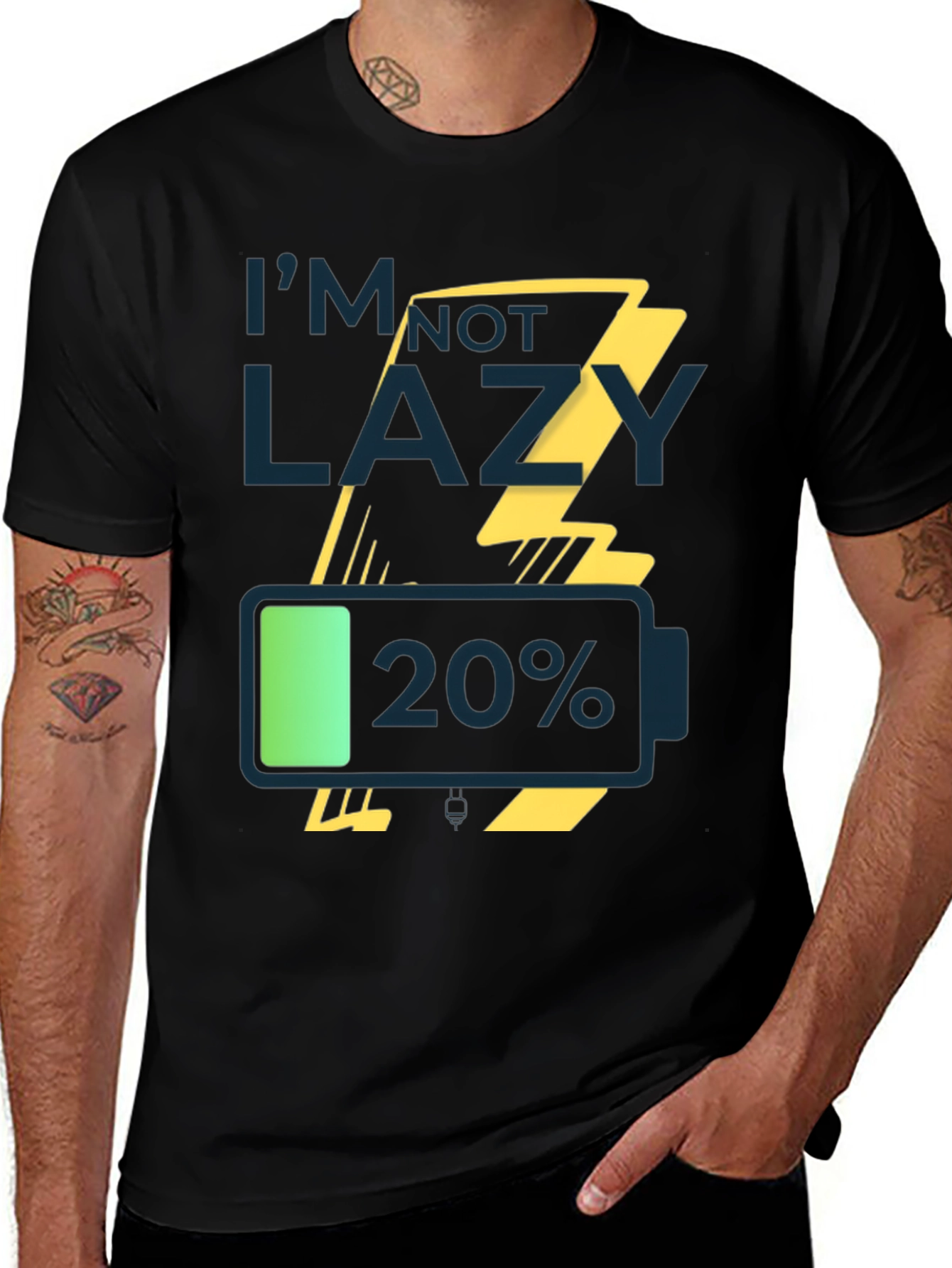 Im Not Lazy Low Battery Graphic Tee