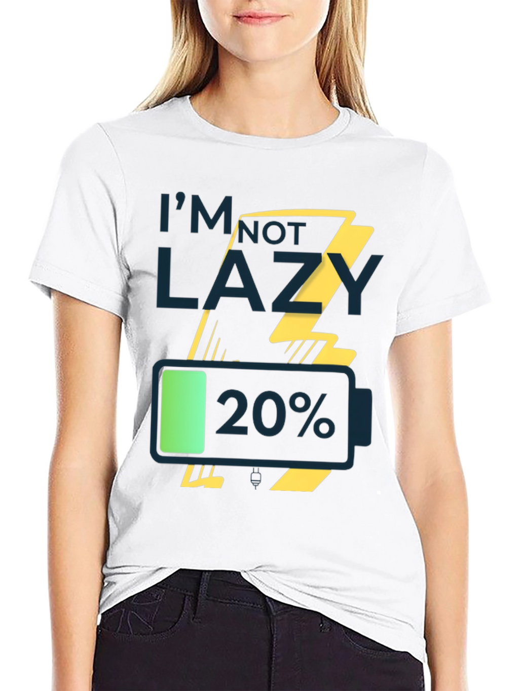 Im Not Lazy Low Battery Graphic Tee