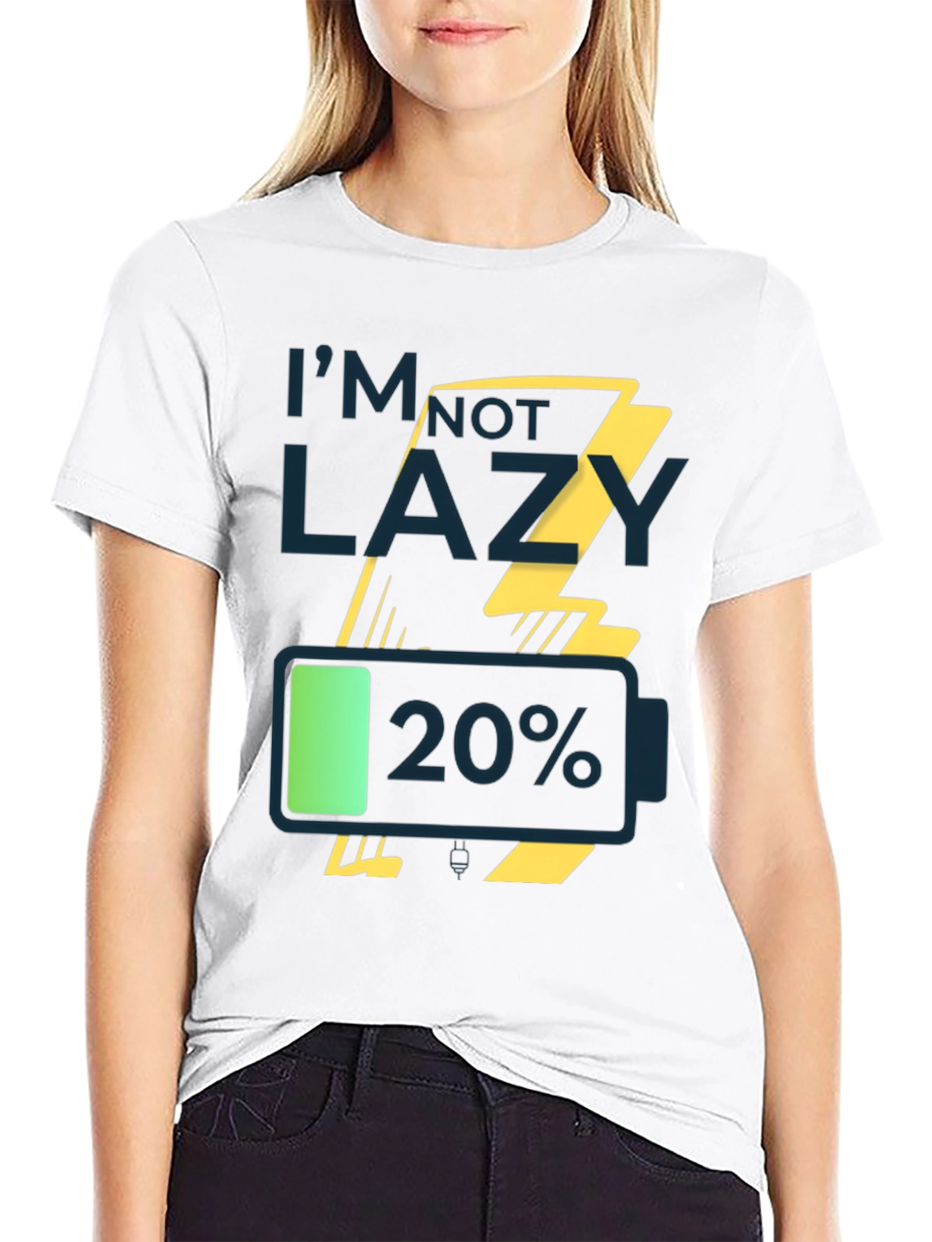 Im Not Lazy Low Battery Graphic Tee
