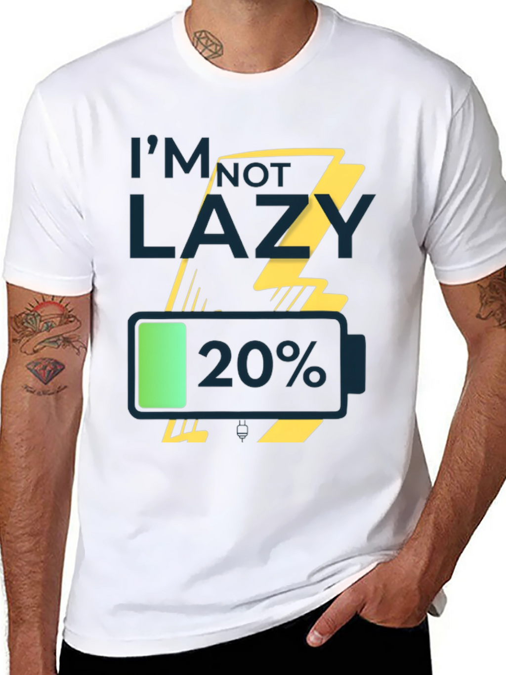 Im Not Lazy Low Battery Graphic Tee