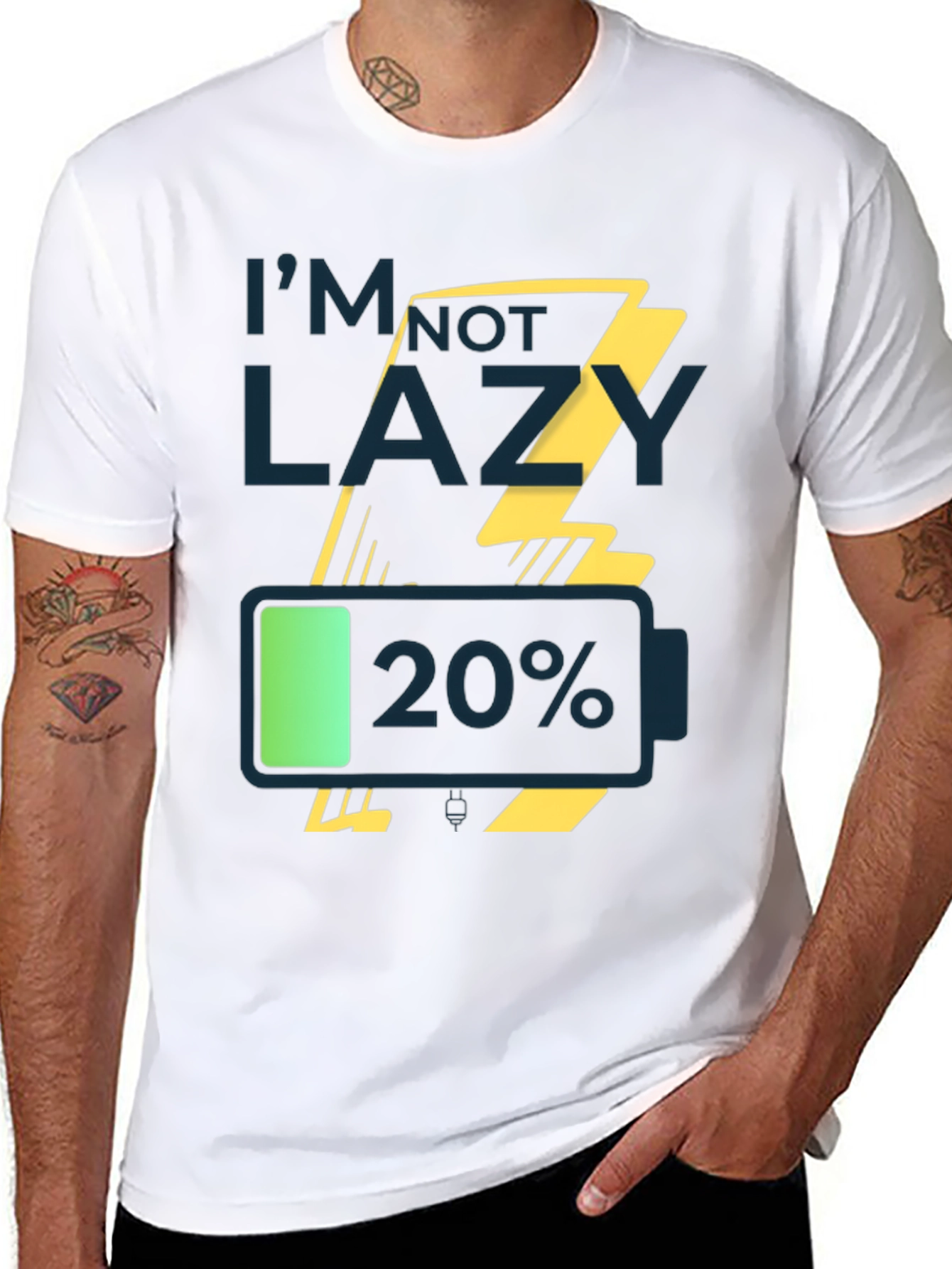 Im Not Lazy Low Battery Graphic Tee