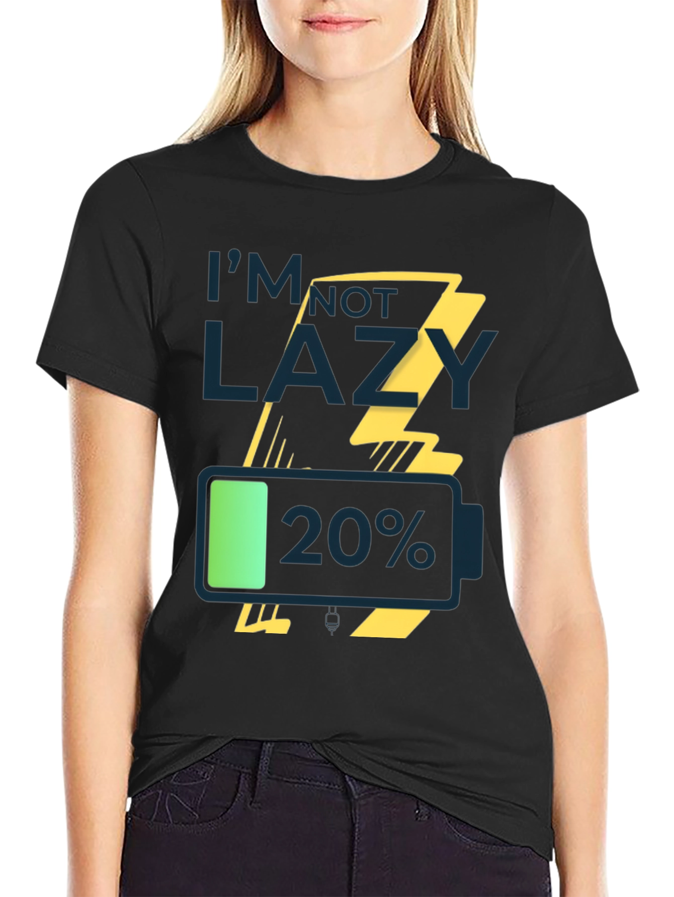 Im Not Lazy Low Battery Graphic Tee