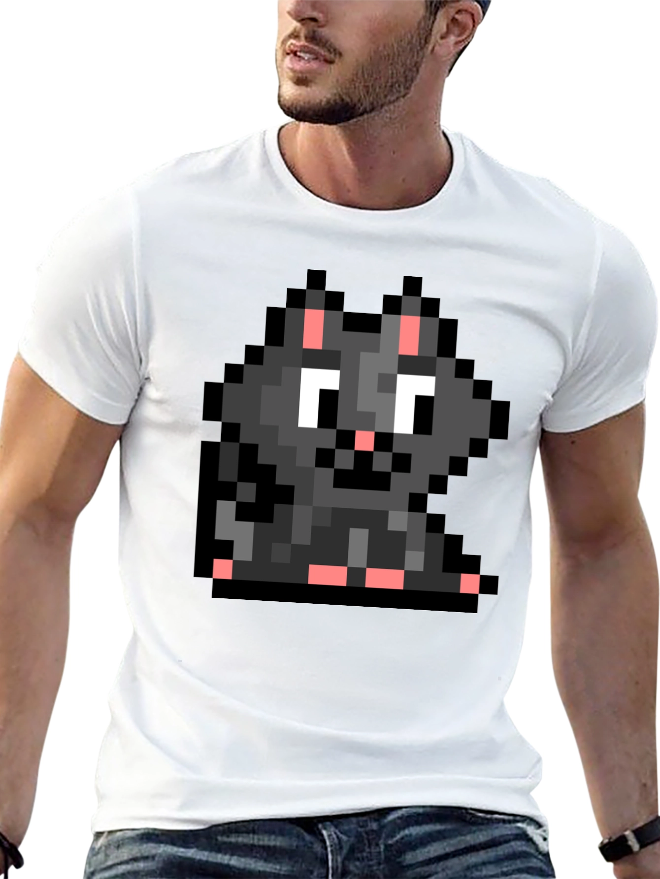 Pixel Cat T-Shirt - Retro Gaming Style