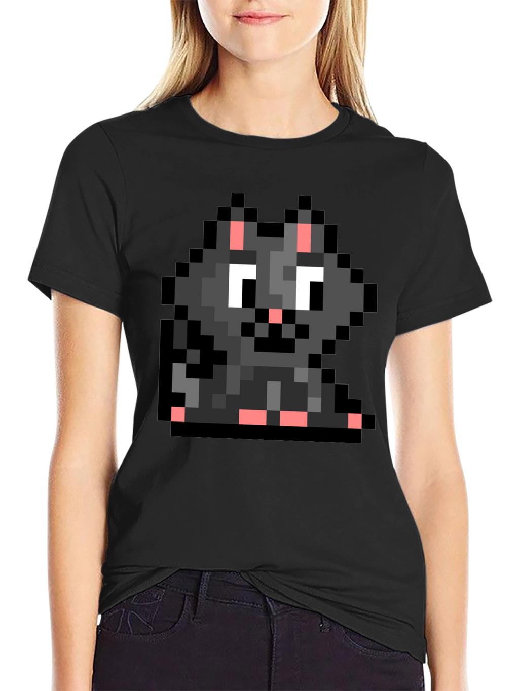 Pixel Cat T-Shirt - Retro Gaming Style