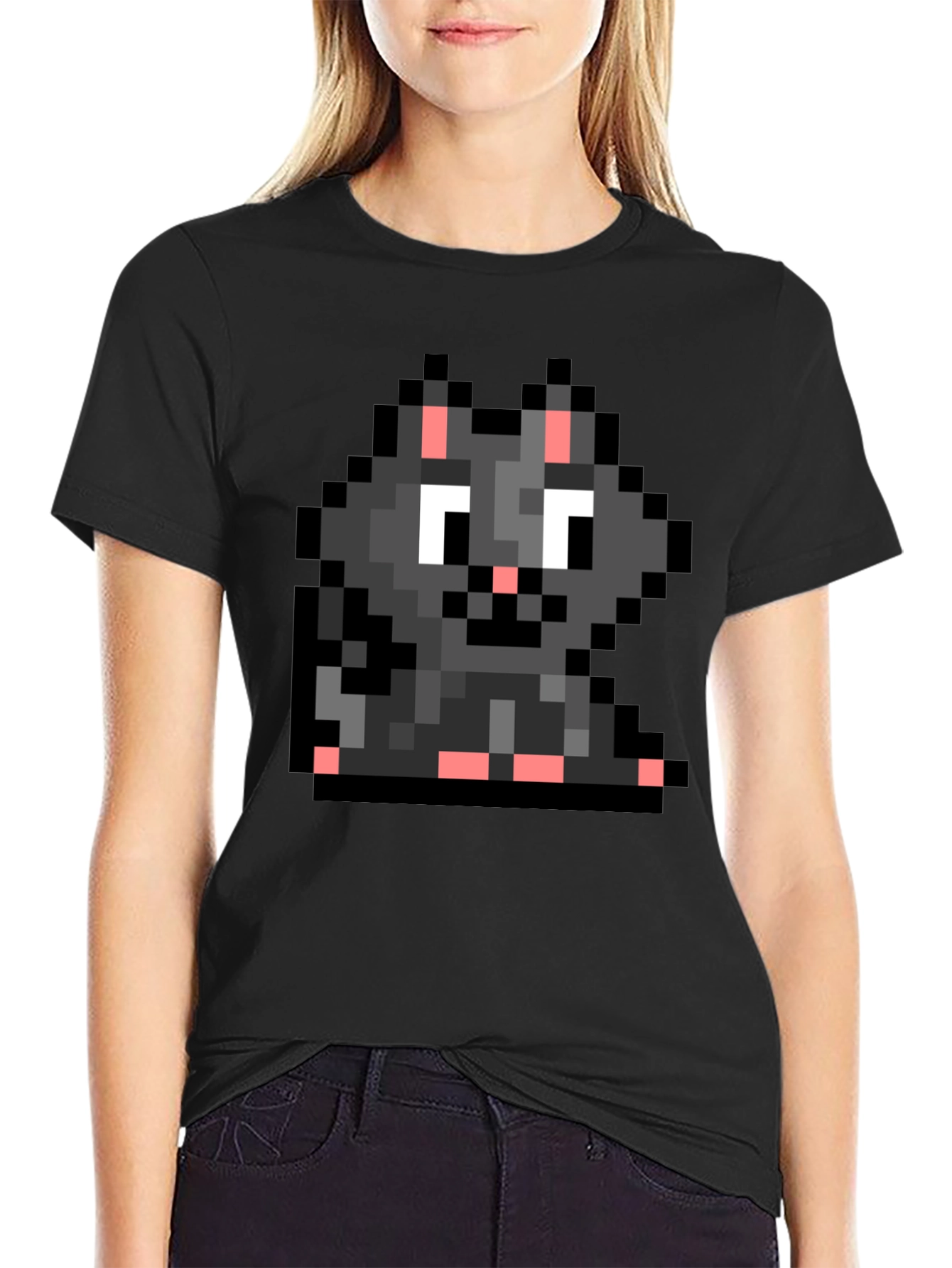 Pixel Cat T-Shirt - Retro Gaming Style