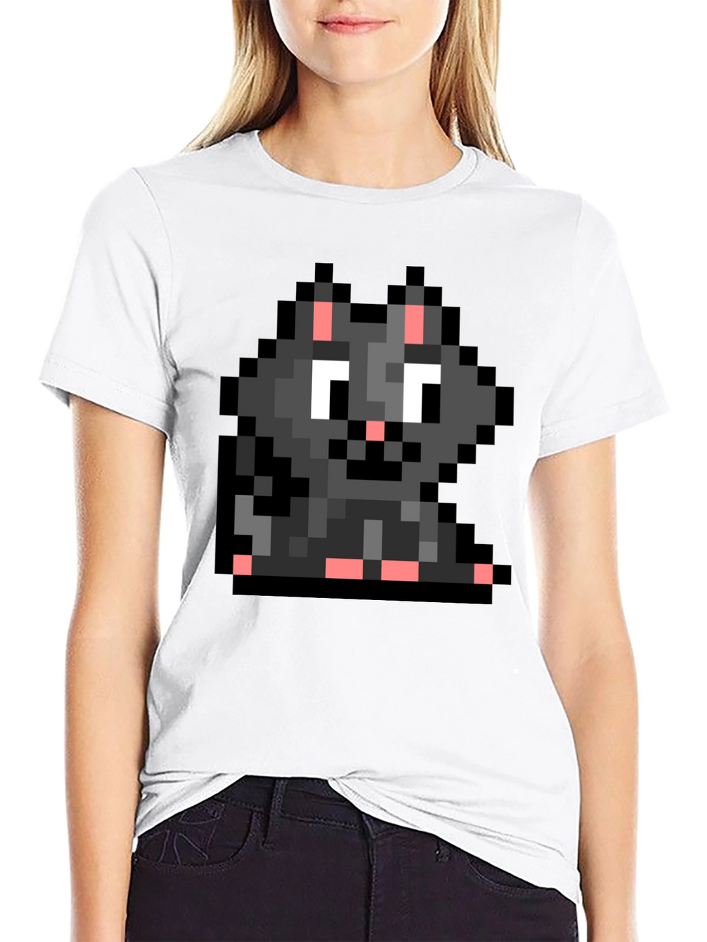 Pixel Cat T-Shirt - Retro Gaming Style