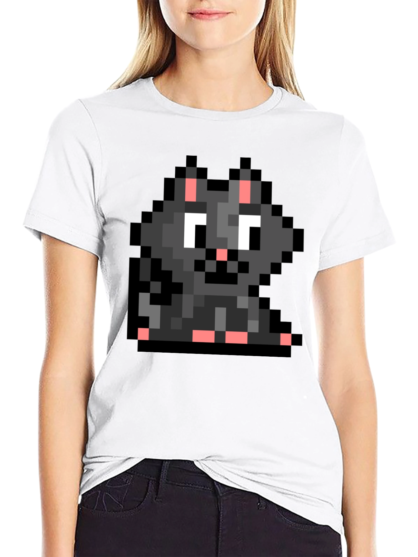 Pixel Cat T-Shirt - Retro Gaming Style