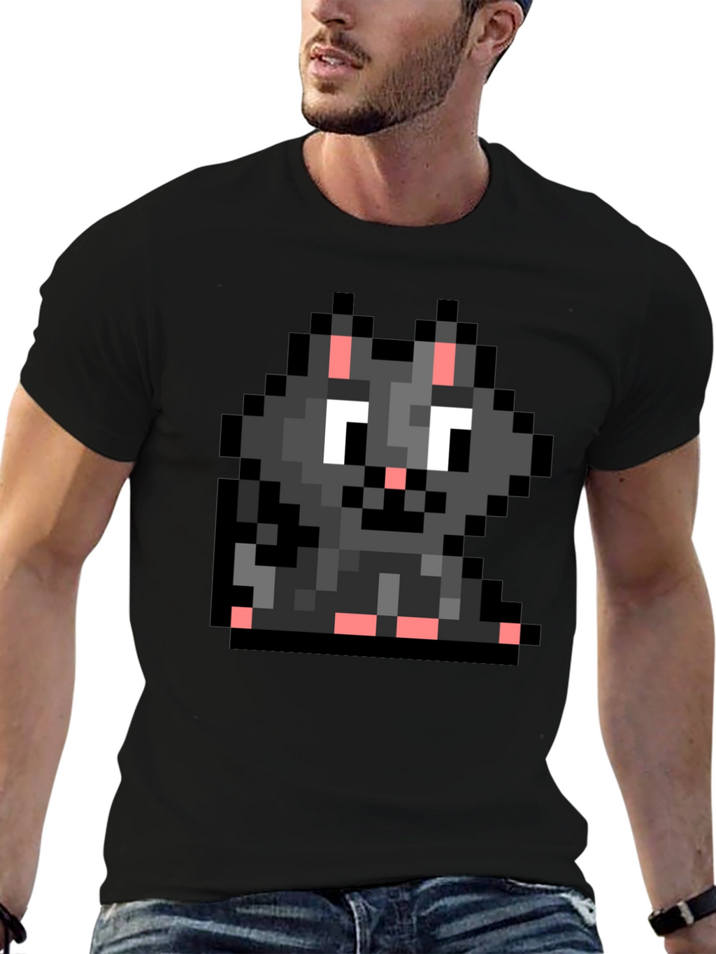 Pixel Cat T-Shirt - Retro Gaming Style