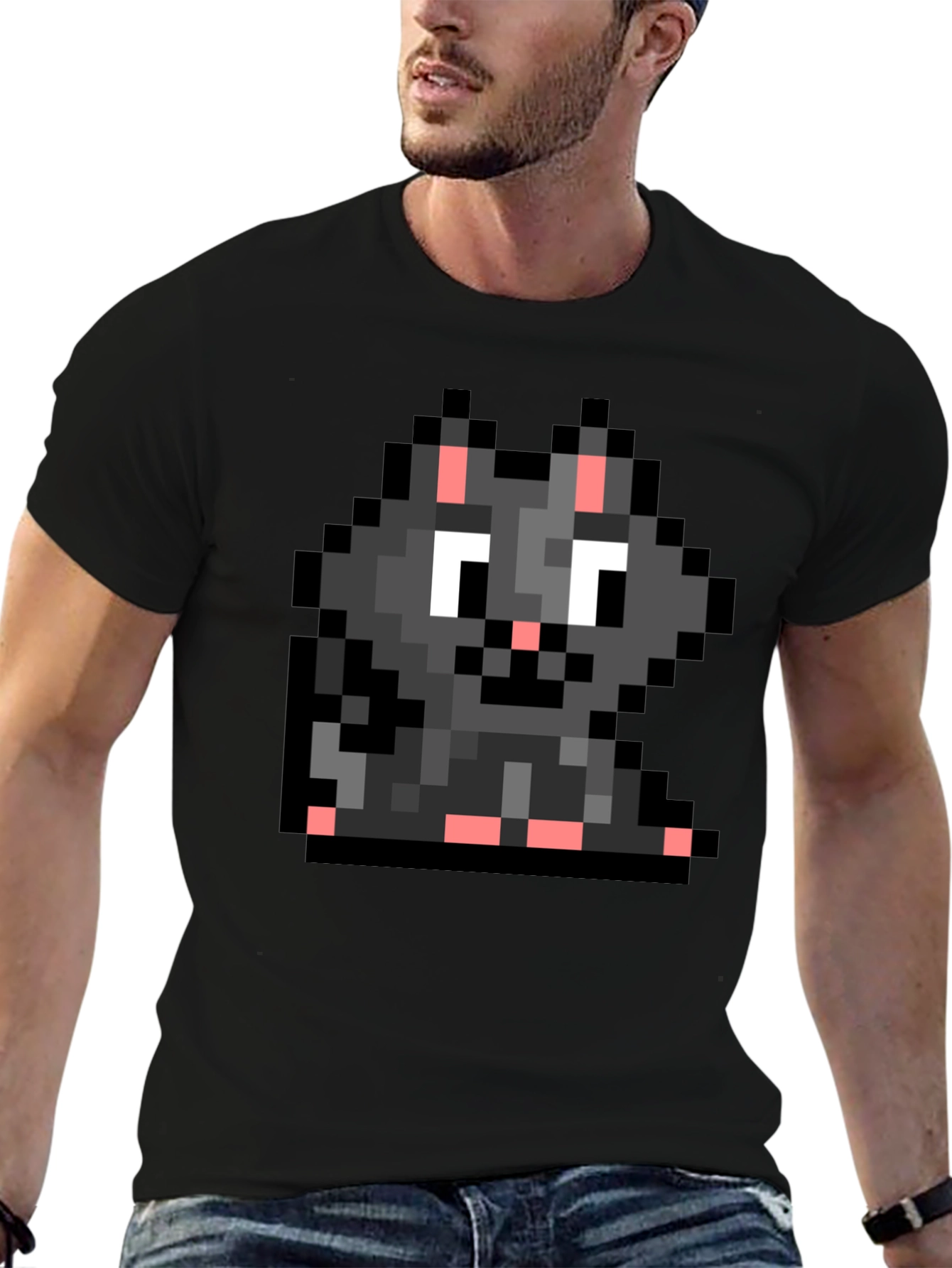 Pixel Cat T-Shirt - Retro Gaming Style