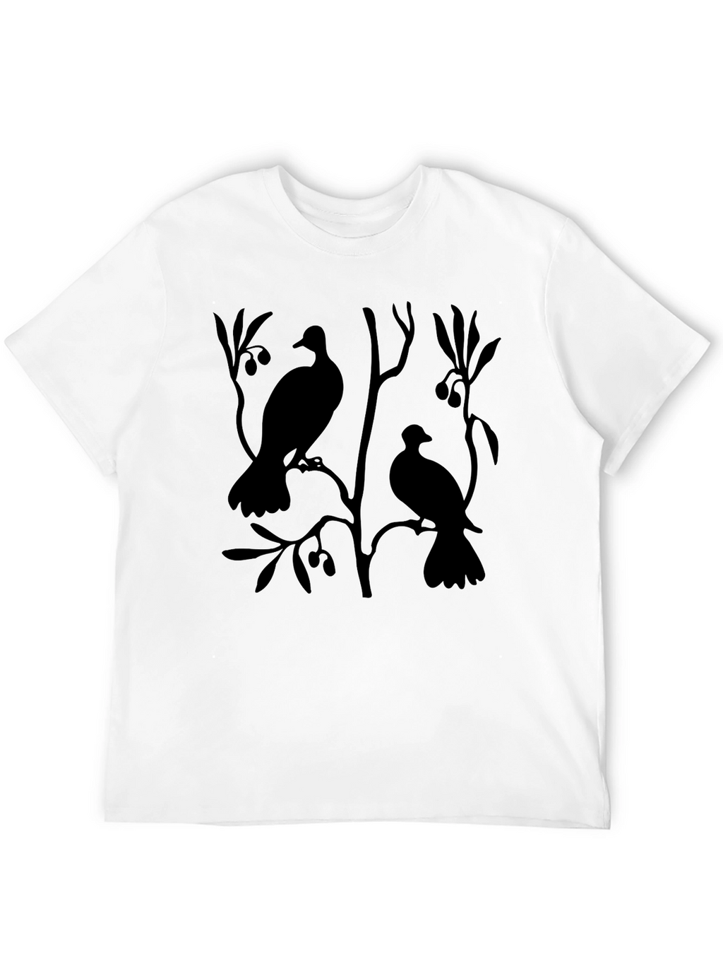 Birds on Branch Black Graphic Tee
