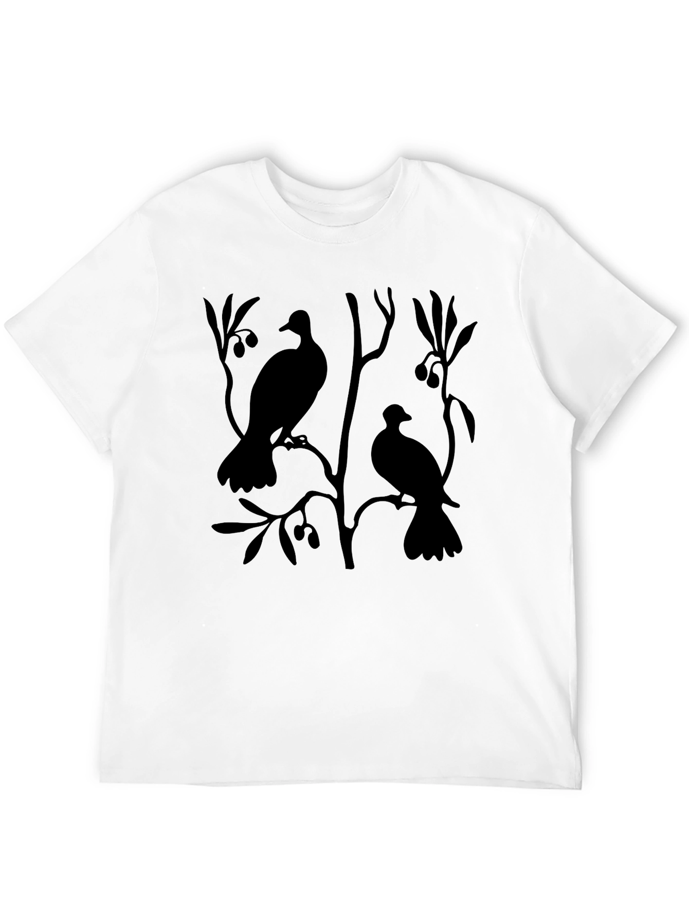 Birds on Branch Black Graphic Tee