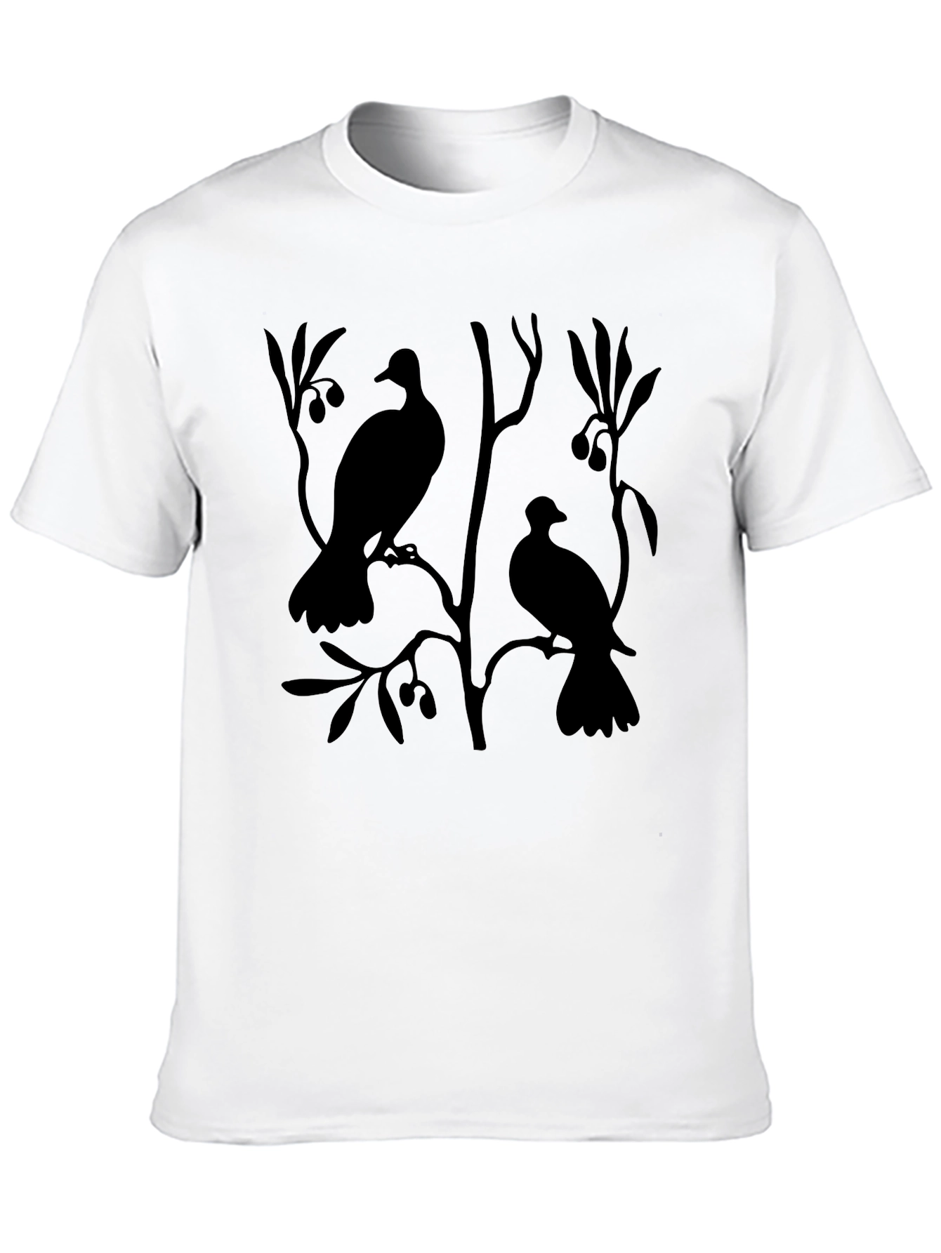 Birds on Branch Black Graphic Tee