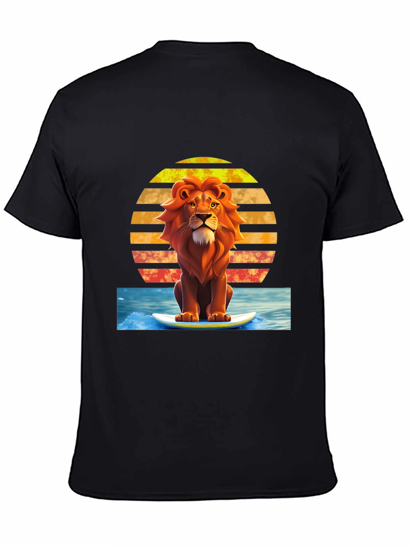 Surfing Lion Graphic Tee - Cool Summer Vibes!