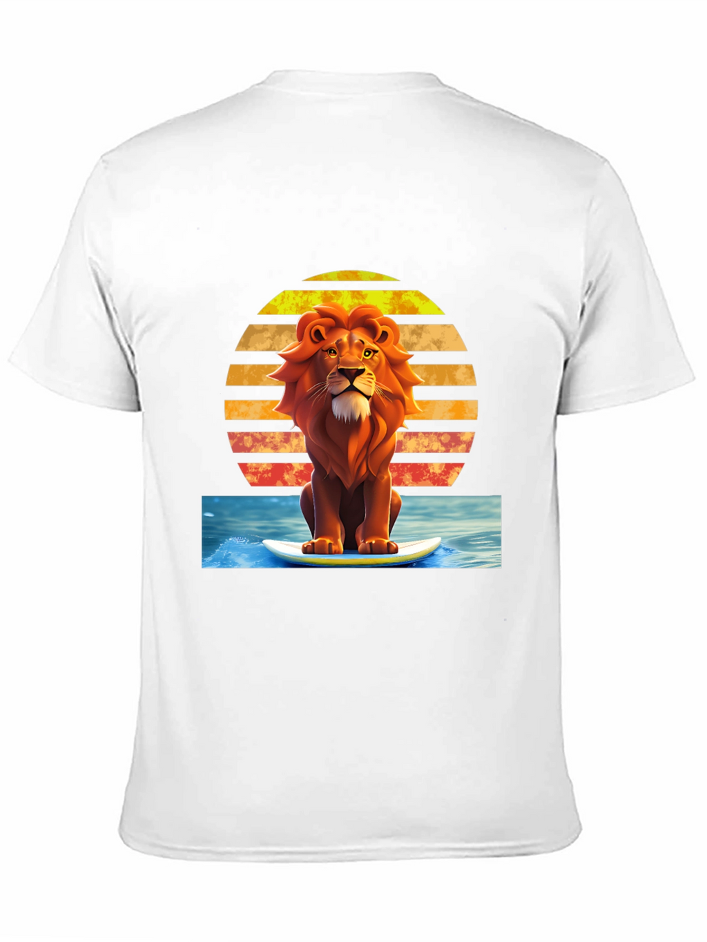 Surfing Lion Graphic Tee - Cool Summer Vibes!