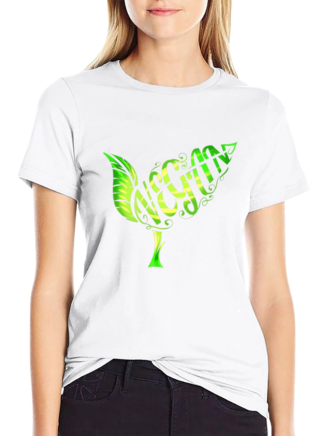 Vegan Leaf T-Shirt - Organic Cotton Stylish Design